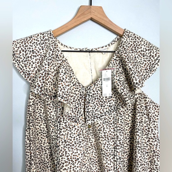 NWT Pilcro By Anthro V-Neck Ruffle Denim Mini Dress - Picture 8 of 12